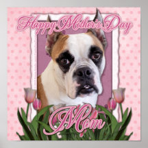 Mothers Day - English Bulldog - Cambridge Poster