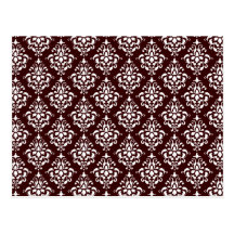 MOTIF 1 DE DAMASSÉ DE BROWN FONCÉ CARTE POSTALE