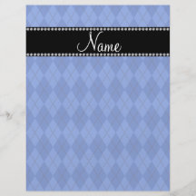 Motif à motifs de losanges bleu nommé personnalisé tract personnalisé