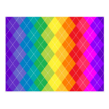 Motif à motifs de losanges d'arc-en-ciel carte postale