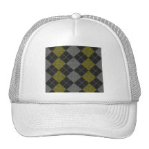 Motif à motifs de losanges de Knit jaune et gris Casquette