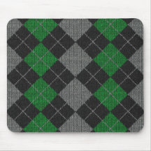 Motif à motifs de losanges de Knit vert et gris Tapis De Souris
