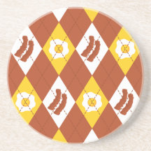 Motif à motifs de losanges de lard et d'oeufs dessous de verre