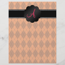 Motif à motifs de losanges orange de monogramme tract customisé