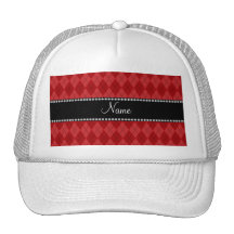 Motif à motifs de losanges rouge nommé personnalis casquettes