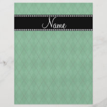 Motif à motifs de losanges vert nommé personnalisé prospectus