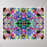 Motif abstrait de kaléidoscope affiche