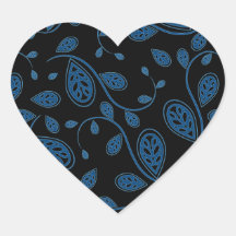 Motif abstrait de vigne de bleu sur le noir adhésifs