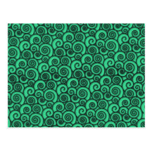 Motif abstrait tourbillonnant de turquoise à la mo cartes postales
