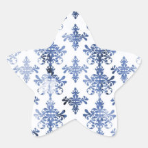 motif affligé de damassé de bleu blanc et royal autocollants