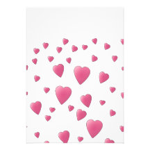 Motif assez rose des coeurs d'amour invitations