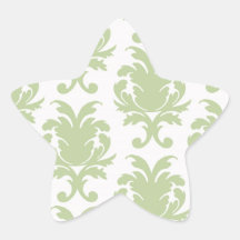 motif audacieux de damassé de vert sauge grand adhésifs
