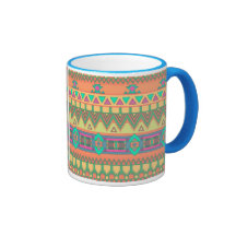 Motif aztèque coloré tasses