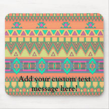 Motif aztèque tribal d'Ikat de zigzag coloré de Ch Tapis De Souris