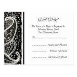 Motif Bl de Paisley. Et Wh. Carte postale de RSVP