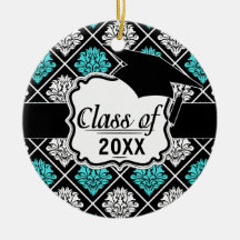 motif blanc bleu de damassé de diamant d'aqua décoration pour sapin de noël