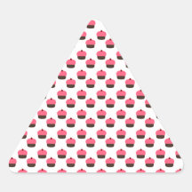 Motif blanc de petit gâteau sticker en triangle