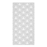 Motif blanc et gris élégant. Damassé Cartes De Vœux Avec Photo