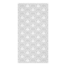 Motif blanc et gris élégant. Damassé Cartes De Vœux Avec Photo