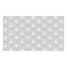 Motif blanc et gris élégant. Damassé Cartes De Visite Personnelles