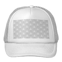 Motif blanc et gris élégant. Damassé Casquettes