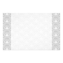 Motif blanc et gris élégant. Damassé Papier À Lettre Personnalisé