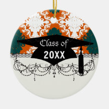 motif blanc turquoise orange fort et piquant de da ornement