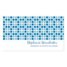 Motif bleu de carrés modèles de cartes de visite
