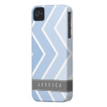 Motif bleu de chevrons de zigzag d'Ombre Coques iPhone 4 Case-Mate