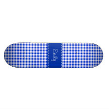 Motif bleu de guingan plateau de skateboard
