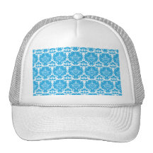 Motif bleu et blanc de damassé casquettes
