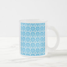 Motif bleu et blanc de damassé mug