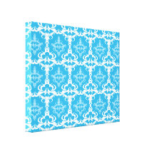 Motif bleu et blanc de damassé toiles tendues