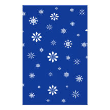 Motif bleu et blanc de flocons de neige papiers à lettres