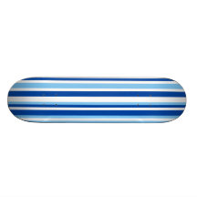 Motif bleu et blanc de rayure skateboards personnalisés