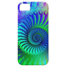 Motif bleu fou de fractale coques iPhone 5