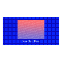 Motif bleu lumineux de trellis carte avec photo