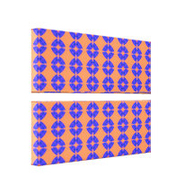 Motif bleu orange de formes impressions sur toile