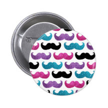 Motif bling coloré de moustache (scintillement de  pin's