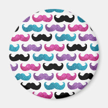Motif bling coloré de moustache (scintillement de  magnets