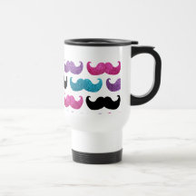 Motif bling coloré de moustache (scintillement de  tasse