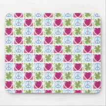 Motif chanceux Mousepads de shamrock d'amour de pa Tapis De Souris
