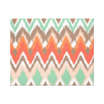 Motif chic de chevron d'ikat aztèque tribal de zig toiles tendues sur châssis