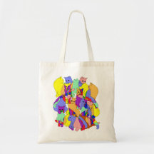 Motif coloré de chat sac