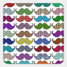 Motif coloré de moustache adhésif