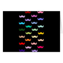 Motif coloré de moustache d'arc-en-ciel sur le noi carte