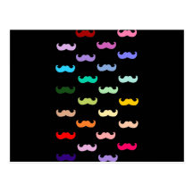Motif coloré de moustache d'arc-en-ciel sur le noi cartes postales