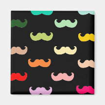 Motif coloré de moustache d'arc-en-ciel sur le noi aimants pour réfrigérateur
