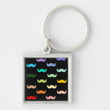Motif coloré de moustache d'arc-en-ciel sur le noi porte-clé
