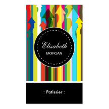 Motif coloré de rayures de Patissier- Carte De Visite